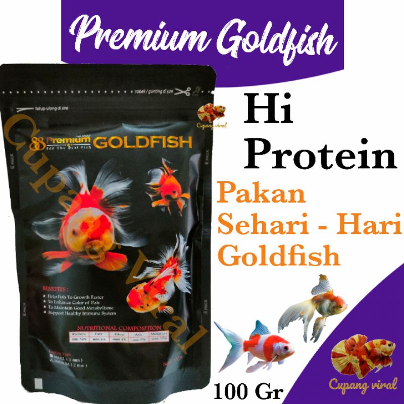 PREMIUM 88 - Goldfish Pelet Premium Ikan Koki Dan Komet 100 Gram