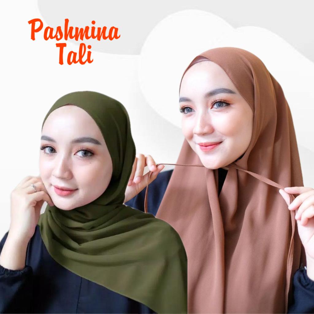 KERUDUNG PASHMINA TALI DIAMOND STRECH / JILBAB PASHMINA INSTAN [180X75CM] TERMURAH BISA COD