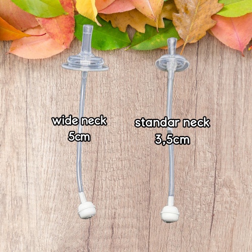 HK Pengganti Dot Nipple Model Sedotan untuk Botol Susu Standart / Slim Neck Wide Neck Duckbill Pigeon, Avent, Huki, Baby Safe-Wide Neck 5cm