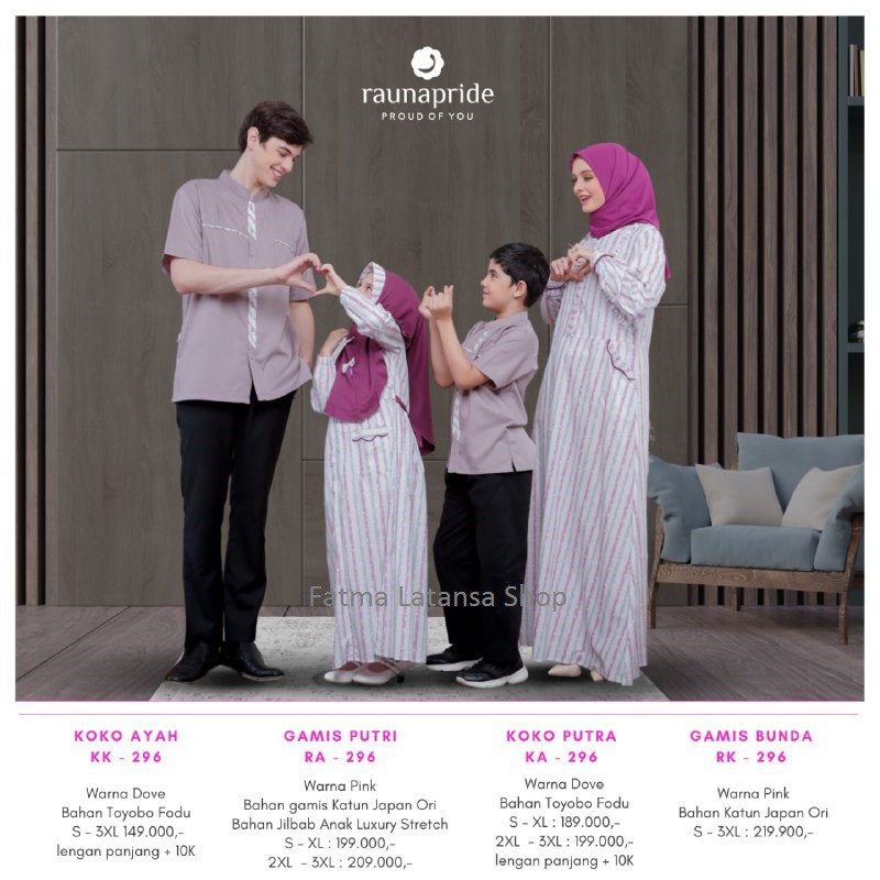 sarimbit keluarga rauna rk kk ra ka 296 / gamis couple / baju muslim keluarga / gamis ibu dan anak