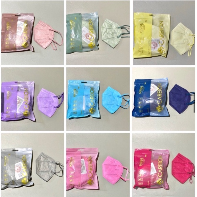 Masker KN95 Careion warna isi 10 / KN95 WARNA Careion / KN95 Warna-Warni / KN95 ALL COLOR