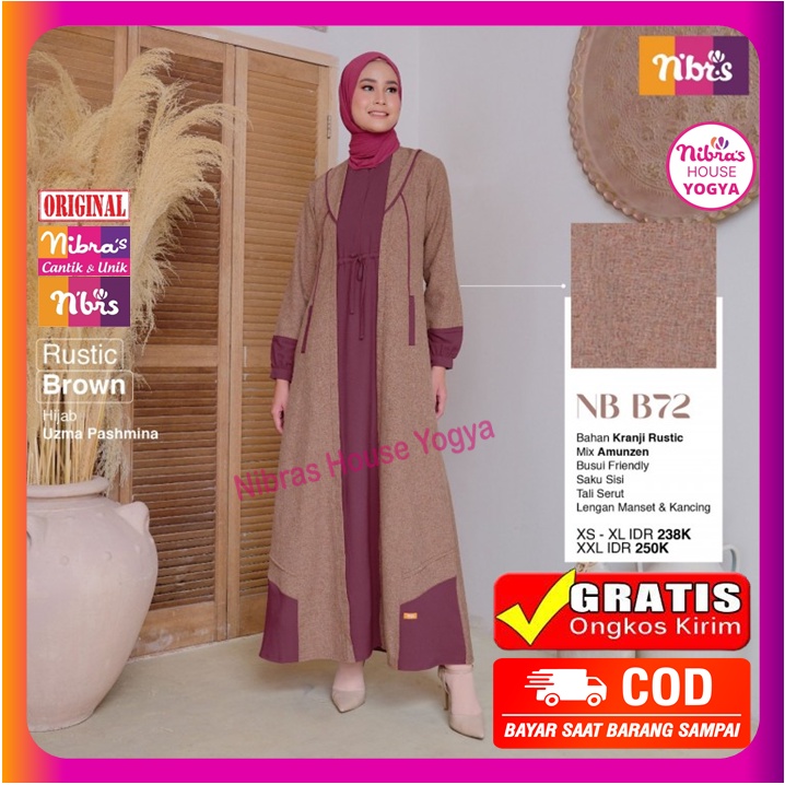 Gamis Nibras Terbaru 2022 Promo Sale Diskon Ori Original Polos Dewasa Wanita Jumbo Busui Termurah Nb