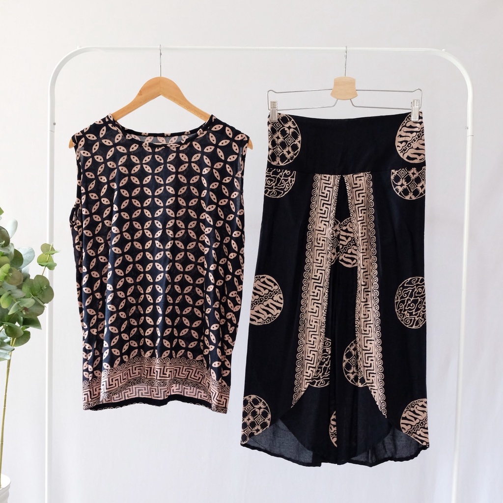 ONE SET BATIK WANITA MODERN SETELAN CELANA PANJANG BATIK SET BATIK KULOT BATIK LEBARAN BATIK KONDANG