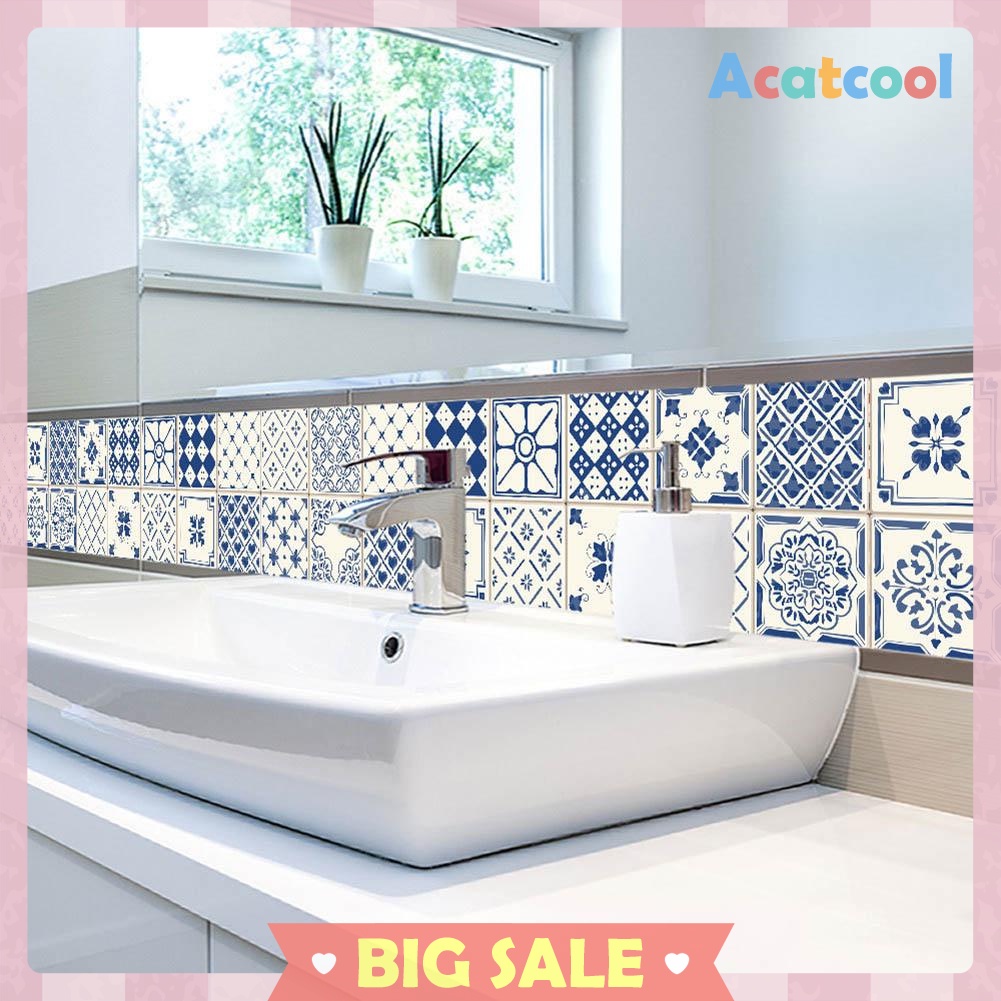 20pcs Waterproof Tiles Mosaic Wall Sticker Kitchen Bathroom Adhesive Decor