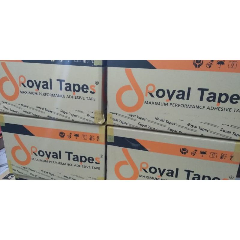 Lakban isolasi solatip bening 48 mm x 90 meter merk Royal Tapes 90 Yard