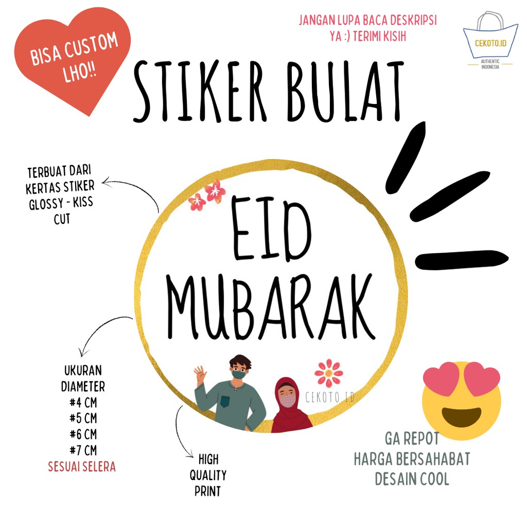 

Isi 28 / 40 / 70 pcs Stiker Bulat Lingkaran [Stoples Kue] Edisi Lebaran Idul Fitri Ramadan - Ramadhan Custom (Minimal 3 set)