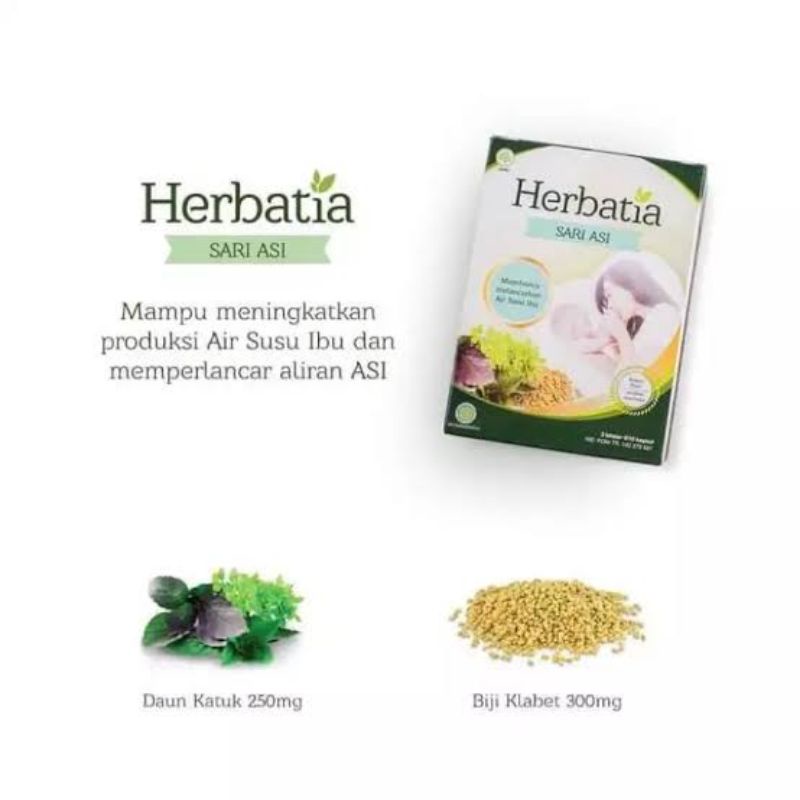 Herbatia Sari Asi 1Strip 10Cap / Pelancar Asi / Vitamin Ibu Menyusui