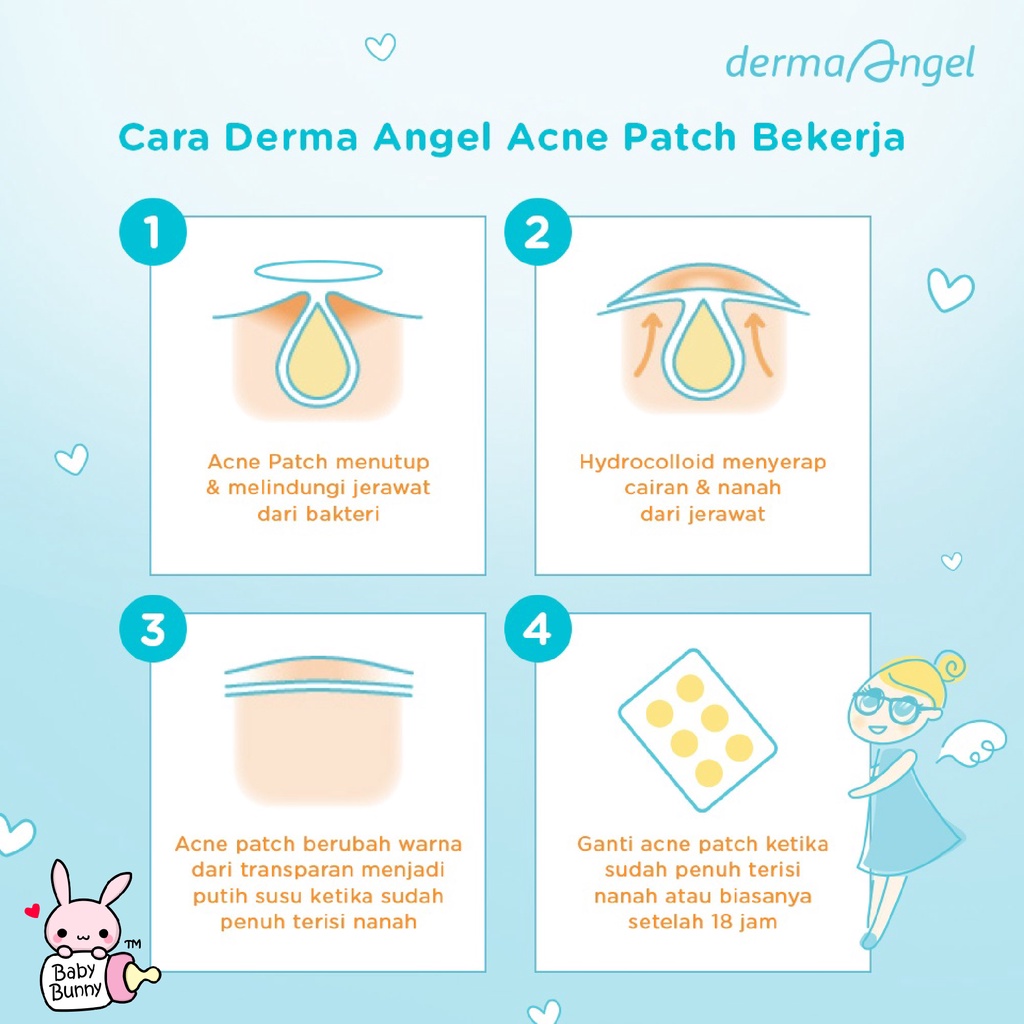 ❤ BELIA ❤ DERMA ANGEL (✔️BPOM)  Acne Patch Day Night | Plester Jerawat Transparan | Intensive Gel