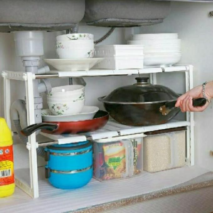 RAK DAPUR PANCI/PIRING BAWAH WASTAFEL 2 SUSUN