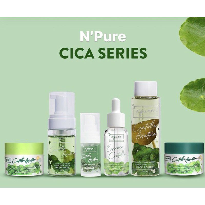 NPURE Centella Asiatica / Cica Series - Toner / Face Wash / Essence / Primer / Day Night Cream / Clay Mask / Beat The Sun / Clear Pads Original BPOM