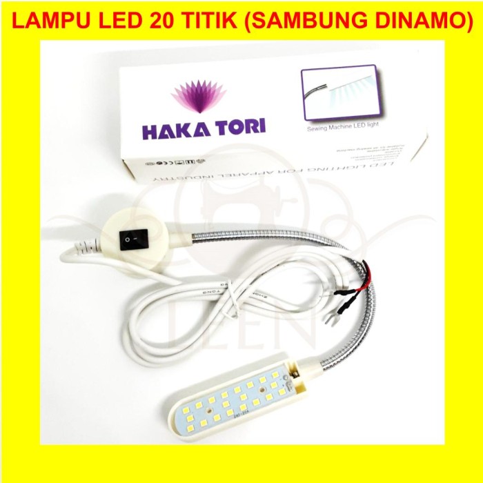 Lampu LED Putih 20 titik ke Dinamo (MAGNETIK) GRADE A Mesin Jahit LEEN