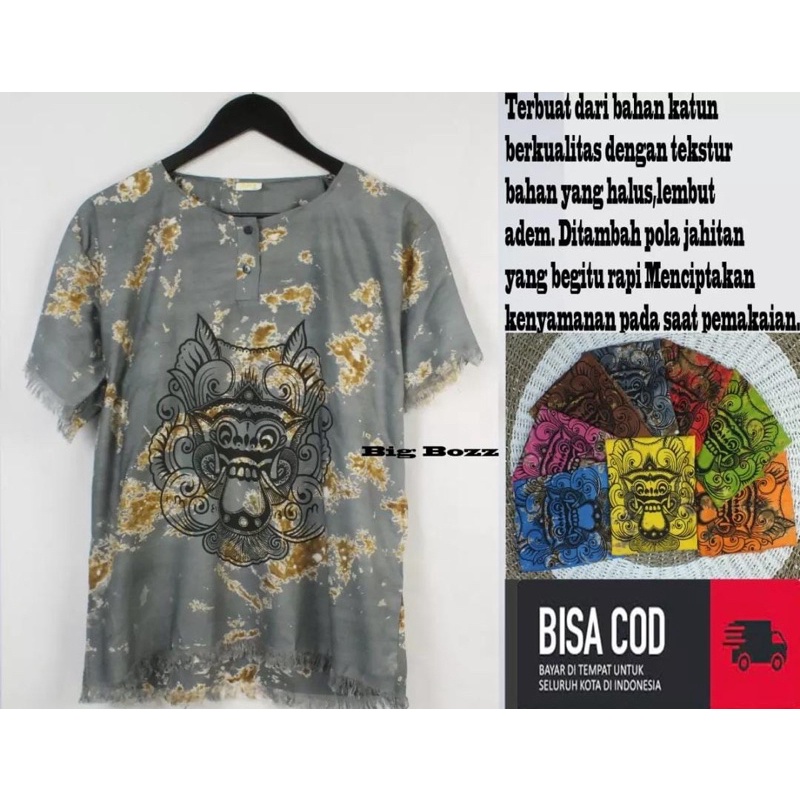 KAOS BARONG BERCAK - BARONG BALI - KAOS BALI - KAOS PANTAI