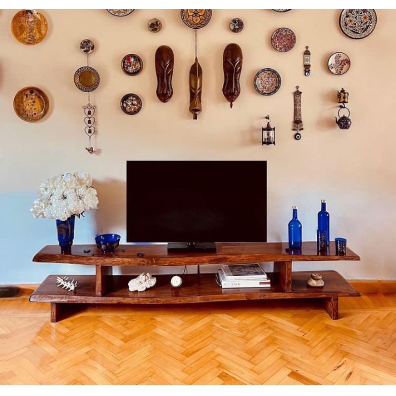 Meja tv klasik tv table kayu trembesi