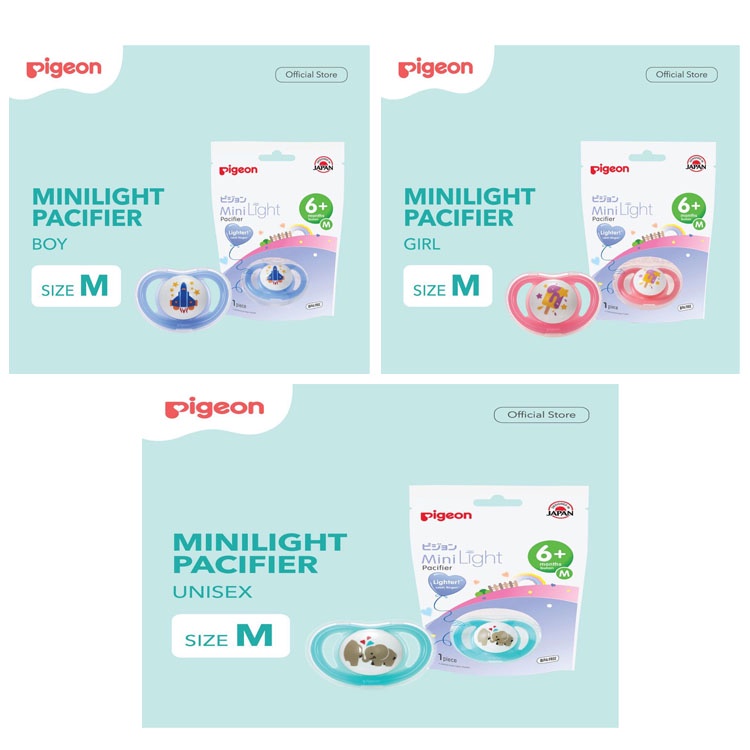Pigeon Baby Mini Light Silicone Pacifier S M L | Empeng Bayi Ada Tutup-Size M