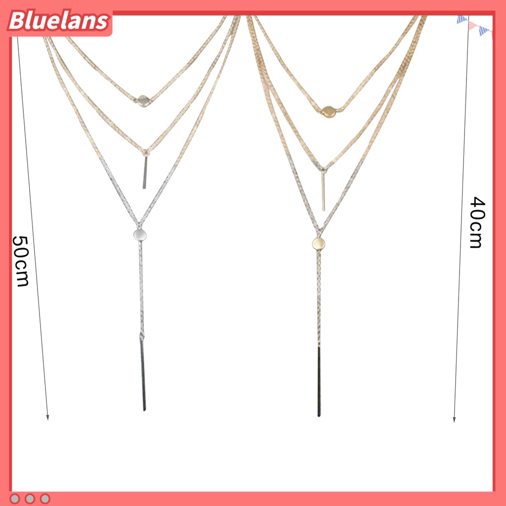 Bluelans Three-Layer Bar Pendant Alloy Luxury Chain Necklace