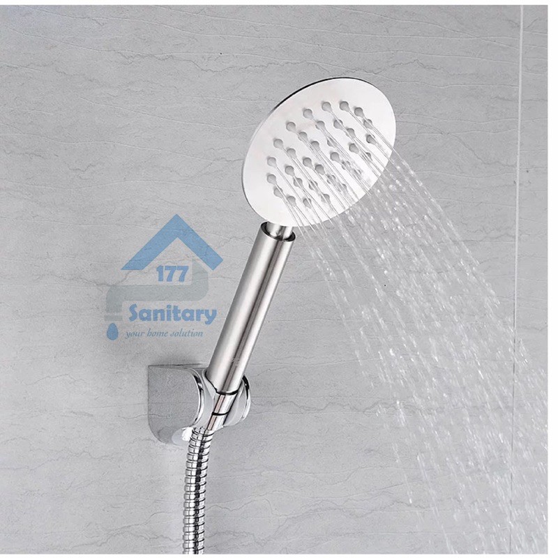 Hand Shower Stainless Set Bulat HS8-Handshower Stenlis Minimalis Semprotan Mandi Spray /B31