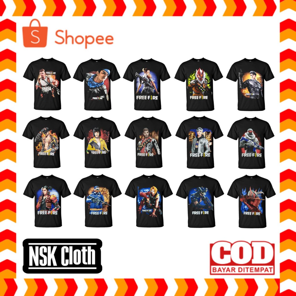 Baju Free fire Anak dan Dewasa / Kaos Free Fire / Baju FF / Kaos FF / Kaos Game Freefire