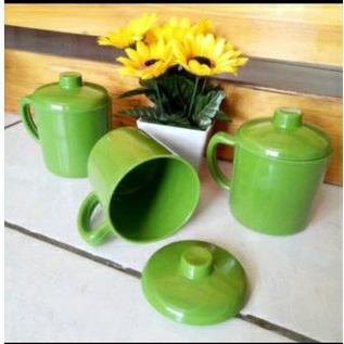 Gelas Mug Tutup Melamin diameter 10cm/ Gelas Mug Tutup Melamin UNICA