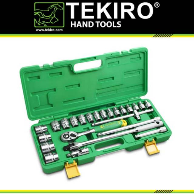 TEKIRO KUNCI SOCK 12PT 1/2 inch 24 Pcs Original 6 PT Kunci Sok Set Lengkap 24pcs 8-32mm BISA COD