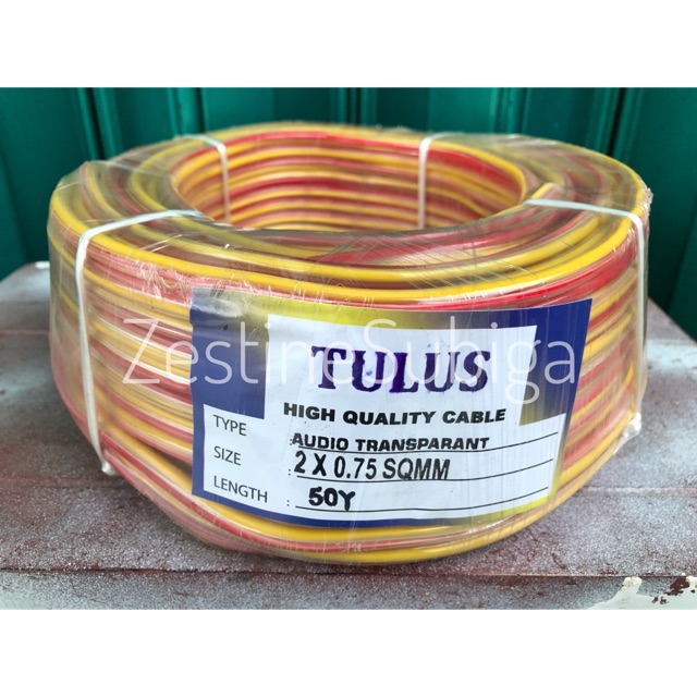 Kabel Audio Bening Transparant 2 x 0,75 SQMM 50Y Tulus