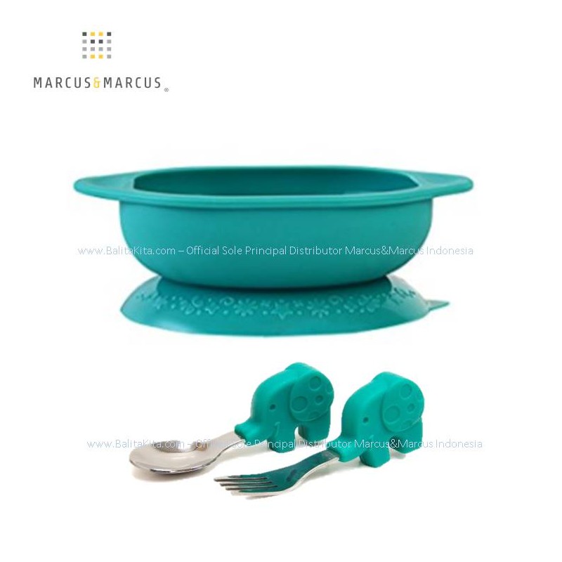 Marcus and Marcus Suction Baby Bowl - Yellow Giraffe Green Elephant