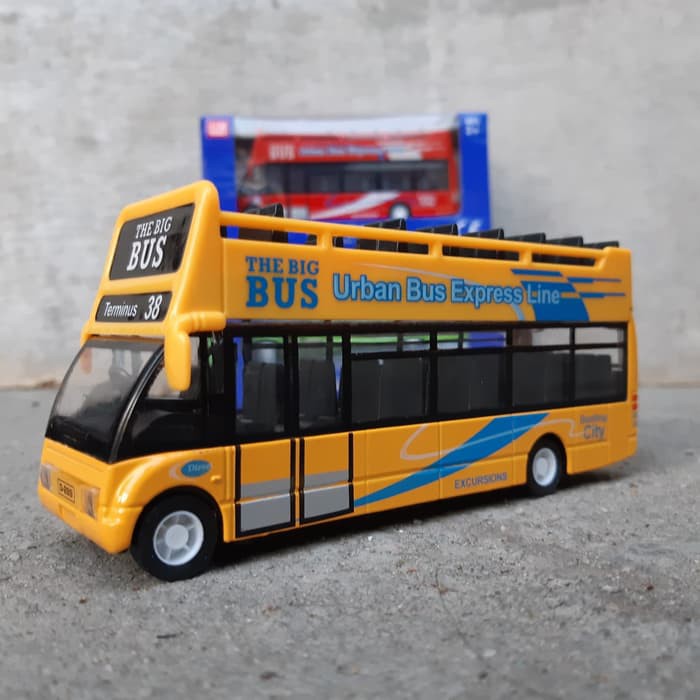 Diecast Mobil Bus Tingkat Pariwisata - Miniatur Car Bis Koleksi Unik