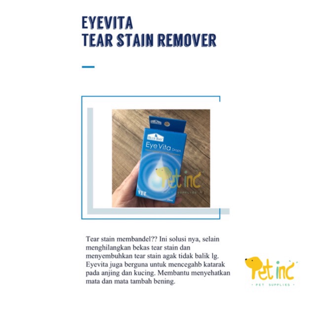 Eye vita tear stain remover for dog and cat