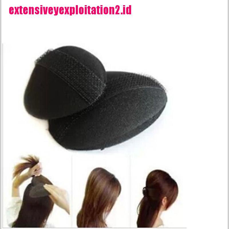 &lt; E2id &amp; &gt; 2pcs / Set Sumpit Spons Velcro Penambah Volume Rambut Untuk Wanita