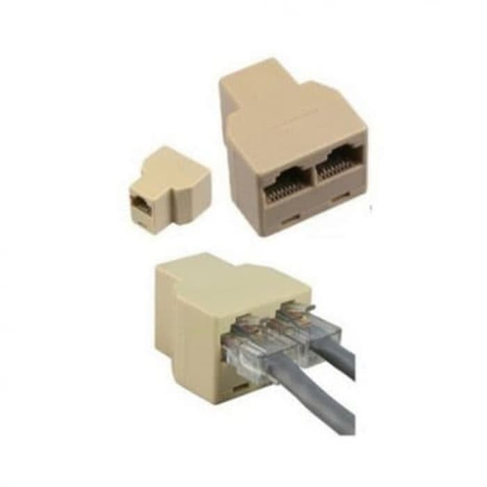 Connector Barrel lan double std 1-2 - Konektor sambungan Barel lan rj45 cabang