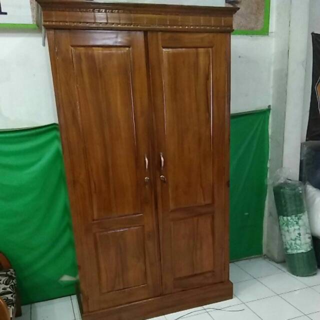 Lemari pakaian jati 2 pintu