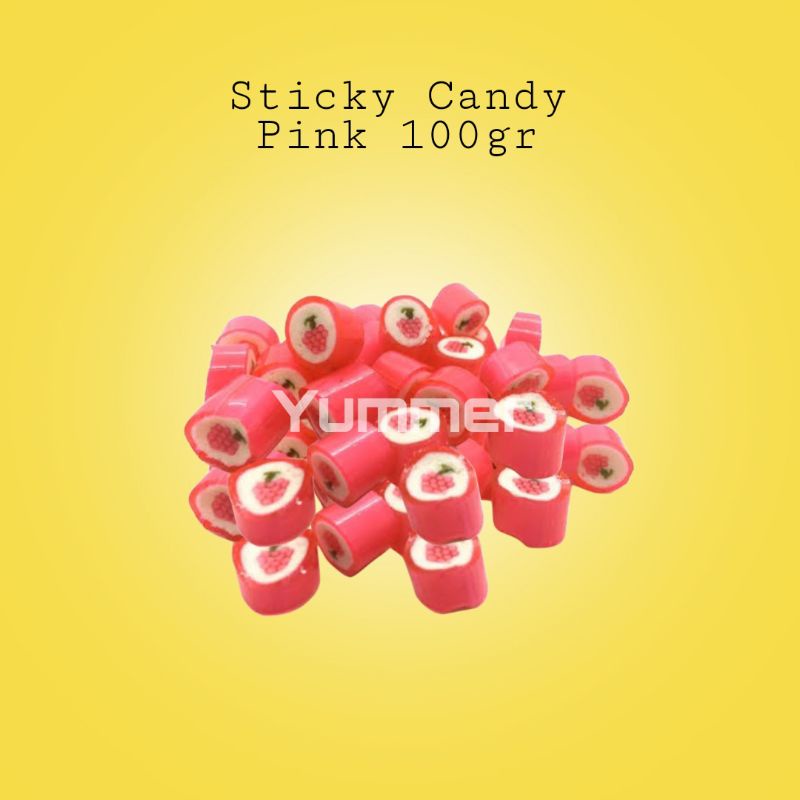 

Sticky candy PINK permen roll lollipop lolipop unik