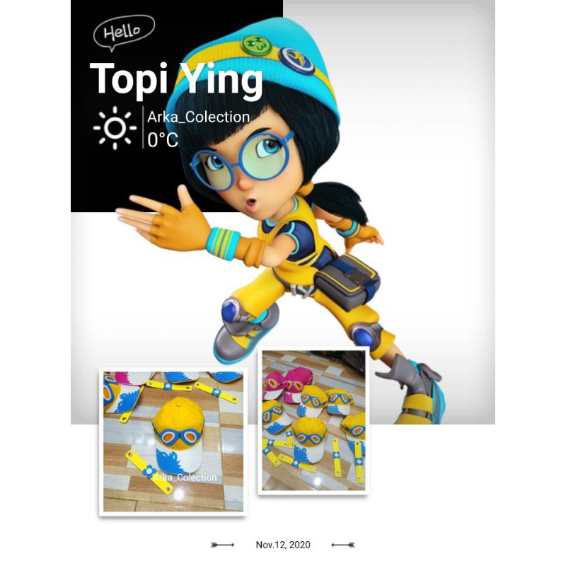 Topi Boboiboy Ying Topi Ying Bonus Gelang