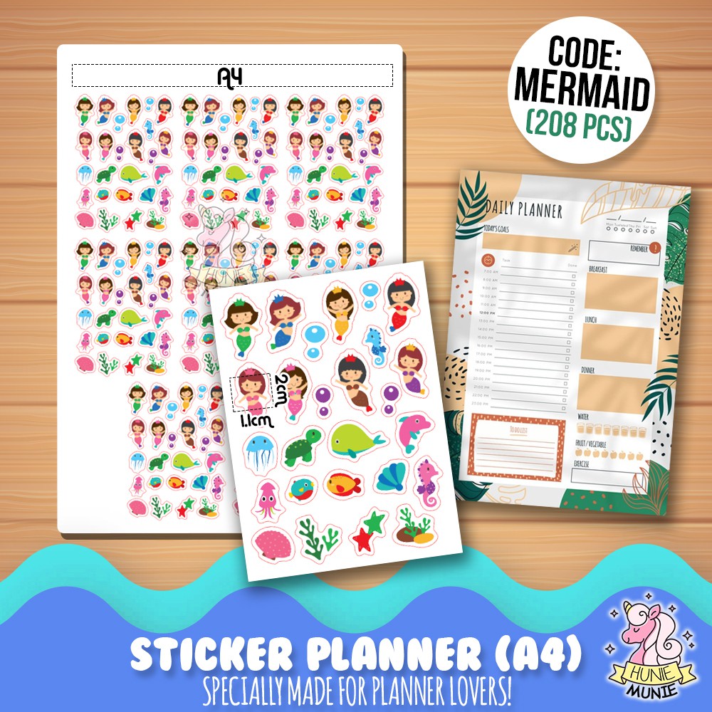 

Sticker Deco Planner - Mermaid (208pcs) Stiker Hunie Munie