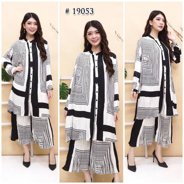 LKJ1920 Set Iymel  Setelan Bangkok Kulot Plisket