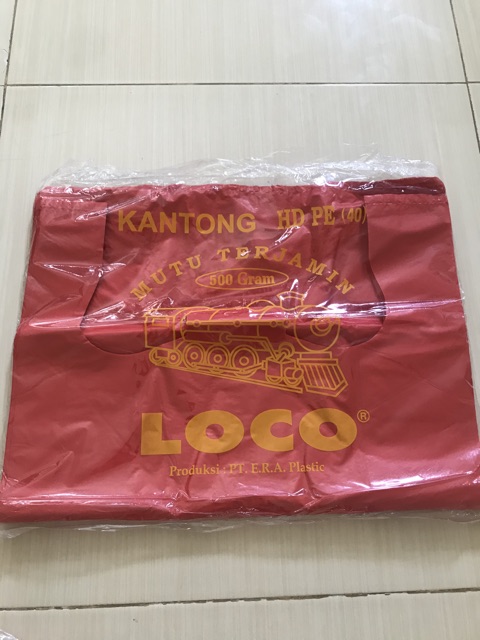 kantong plastik kresek asoi LOCO PUTIH / MERAH TEBAL UK. 24 28 35 40 (500gr)