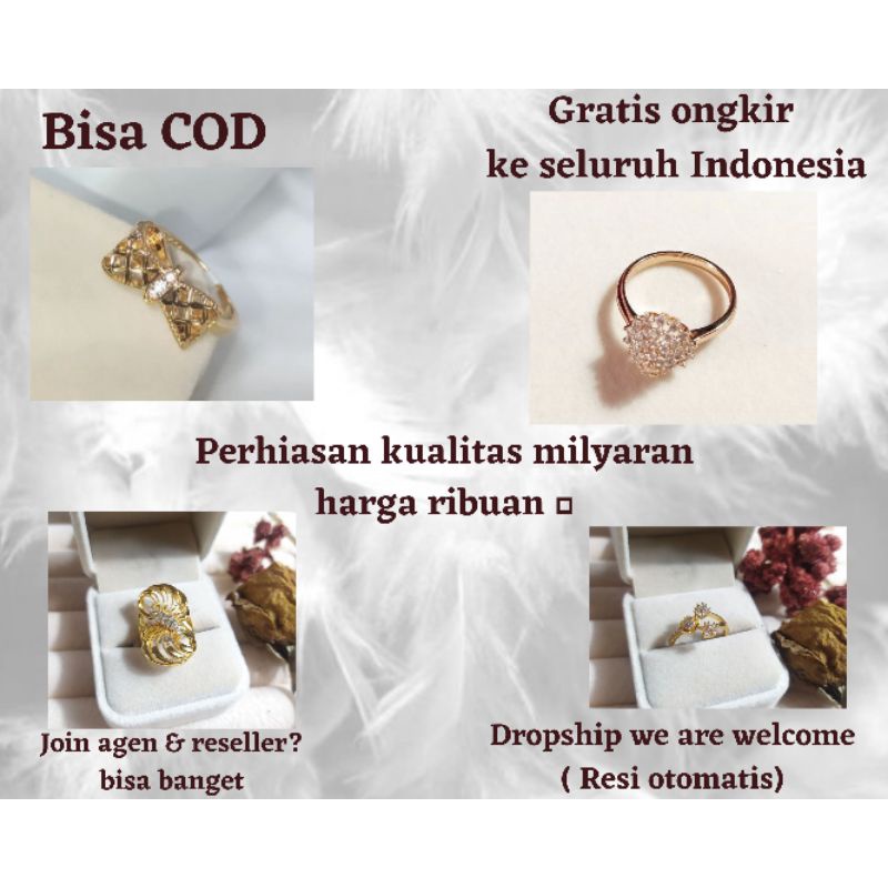 CINCIN LAPIS EMAS PREMIUM MEWAH MURAH SIDOARJO SURABAYA PERHIASAN ELEGAN AKSESORIS WANITA CEWEK KEKI