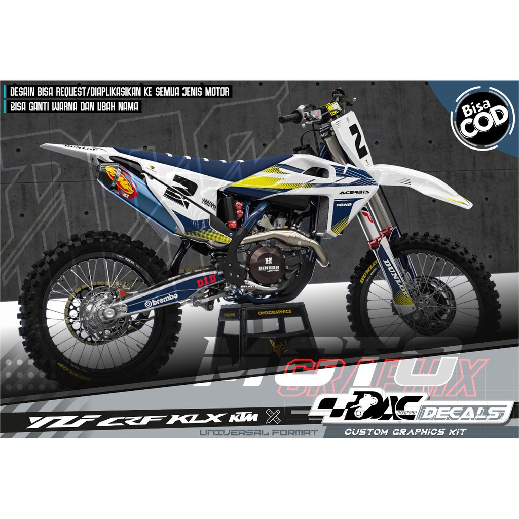 Sticker decal full body KLX Biru Putih