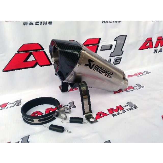 Kenalpot Knalpot Racing Akrapovic Short Mio Cw Soul Sporty Fino M3 J Gt Xeon Spacy Beat Street Pop E