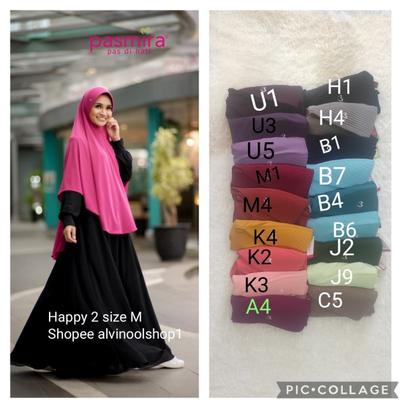 hijab instan happy 2 ukuran M pasmira