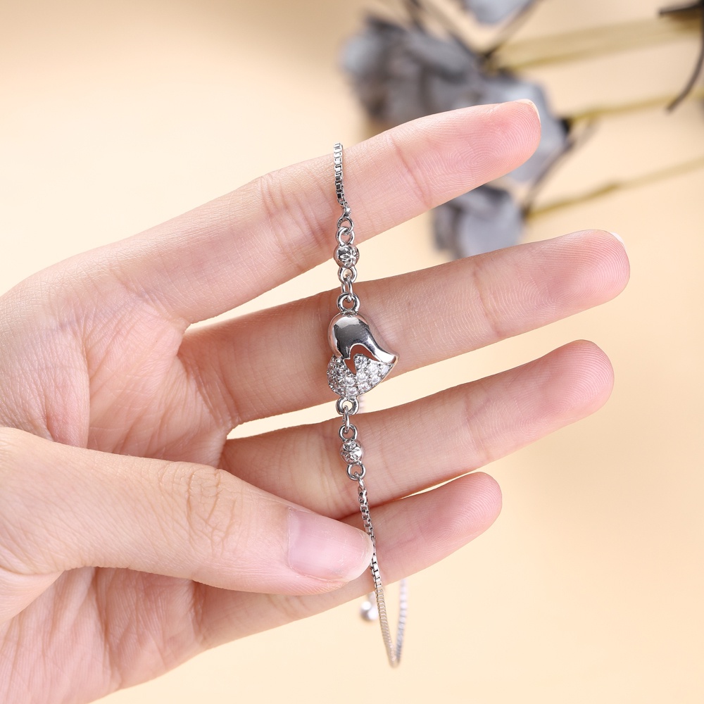 D.G.C Gelang  Wanita Diamond Titanium Gelang Steel Berlian Bracelet Gaya Korea  D323