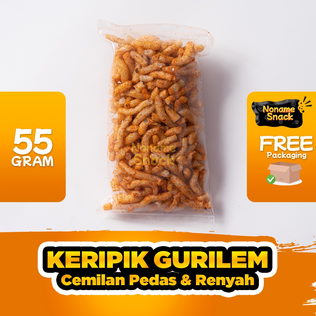 NoName Snack - Gurilem Pds Keripik Cemilan Pedas Viral Grosir 55G