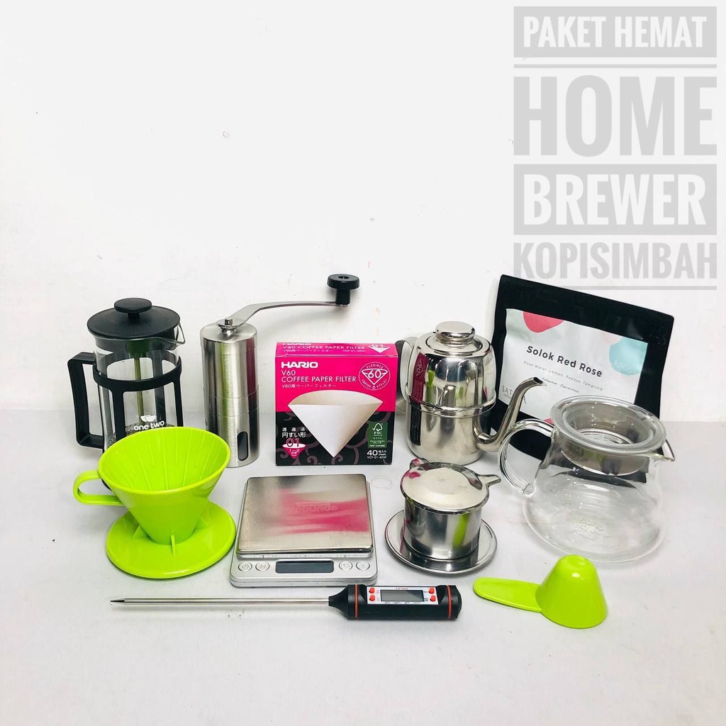 Paket Hemat Homebrewer Alat Seduh Rumahan Pembuat Kopi Manual Brew V60 Coffee Maker-4