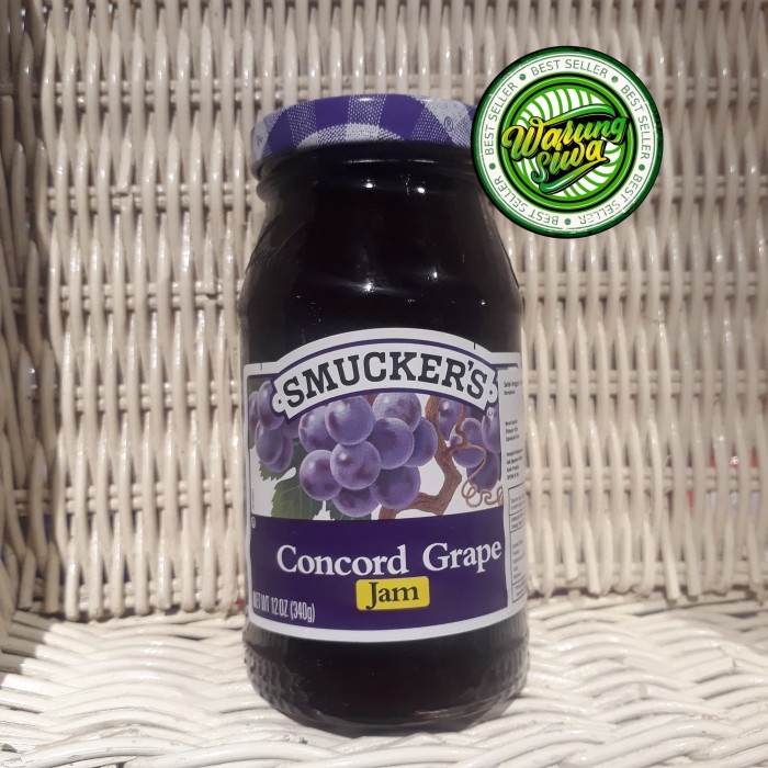 

Smucker's concord grape jam 340 gram jar