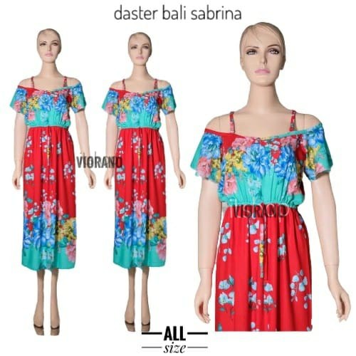 Daster Wanita Rayon Sabrina Bahan Dingin Adem Daster Bali Tali Bahu Terbuka Murah Berkualitas