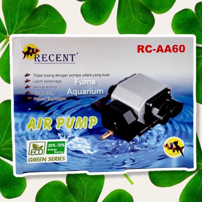 RECENT RC-AA60 POMPA AERATOR AIRPUMP GELEMBUNG UDARA KOLAM AKUARIUM Low Watt