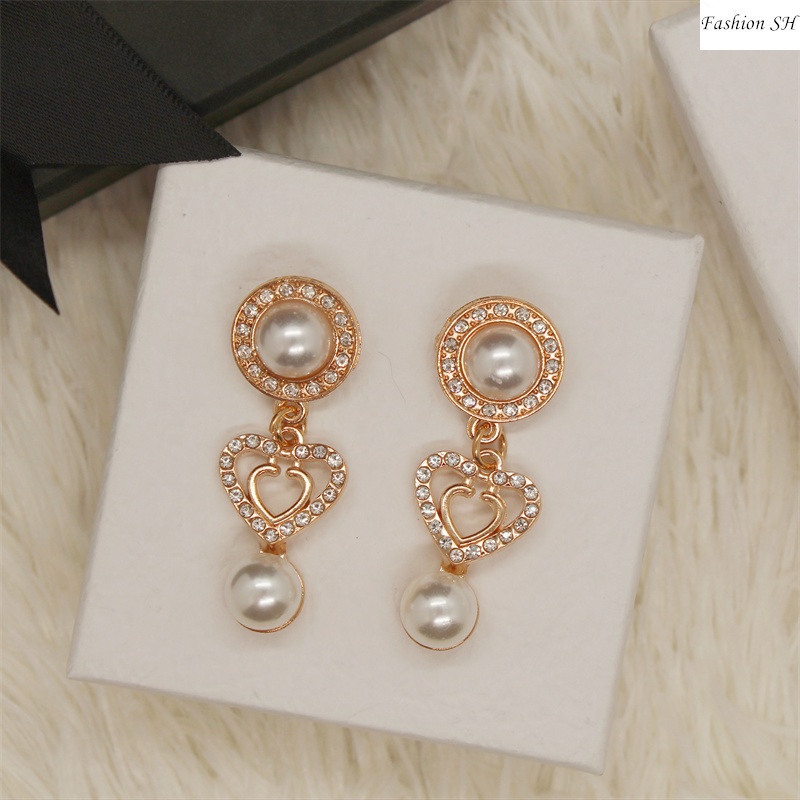 Bros Peniti Desain Hati Ganda Hias Mutiara Imitasi Untuk Wanita M70058