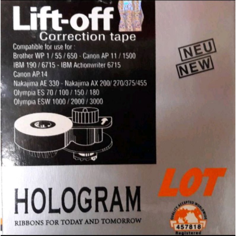 

LIFTOFF / CORRECTION / PENGHAPUS MESIN TIK LISTRIK BROTHER GX-6750 / GX-8250 (6pc)