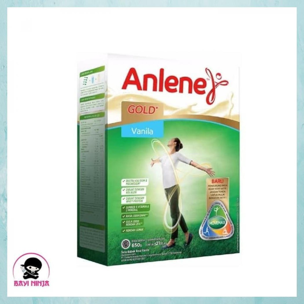 

ANLENE GOLD VANILA SUSU KALSIUM BOX 650 G