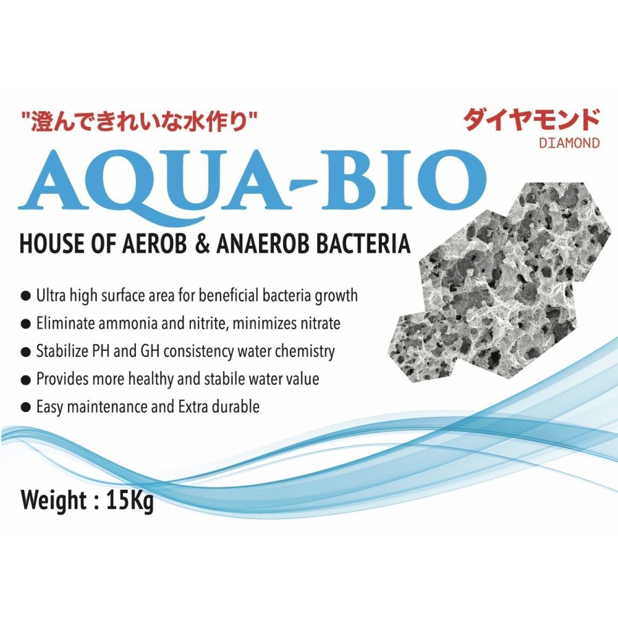 Aqua Bio Diamond Media Filter Kolam Ikan Koi 15kg (Per-box 65x45x45 cm)