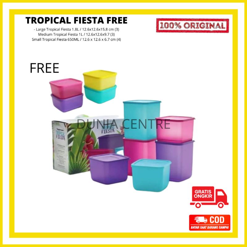PROMO TUPPERWARE TOPLES TROPICAL FIESTA FREE SMALL (4) ORIGINAL